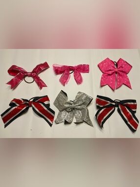 Cheer Multicolored Performance Hair Bows. Set of 6.